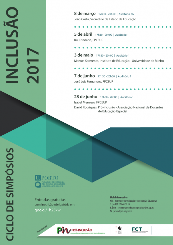 Cycle of Symposia Inclusion 2017 | "School as a space for inclusion: Why has pedagogical welfarism gone bankrupt?"