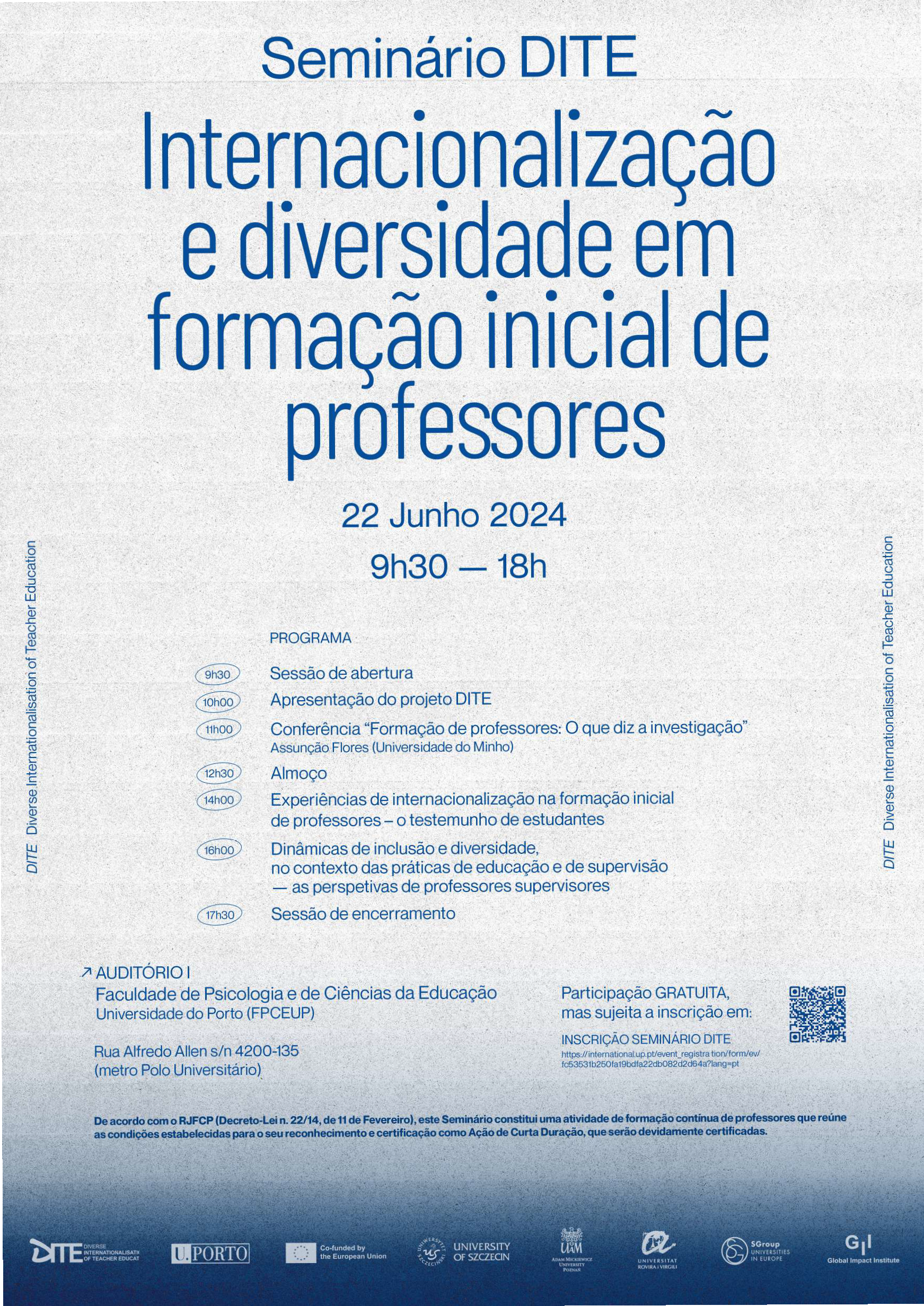 Seminário DITE: Internacionalização e diversidade em formação inicial de professores