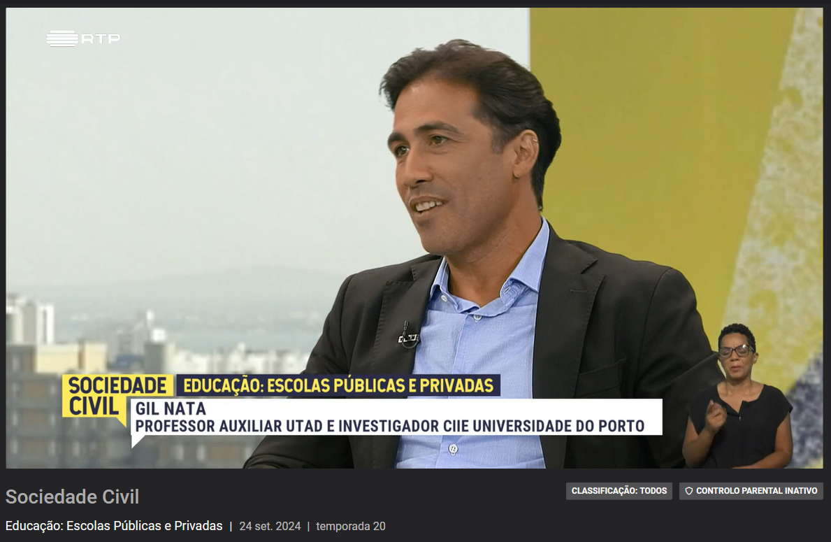 Gil Nata no programa Sociedade Civil da RTP2