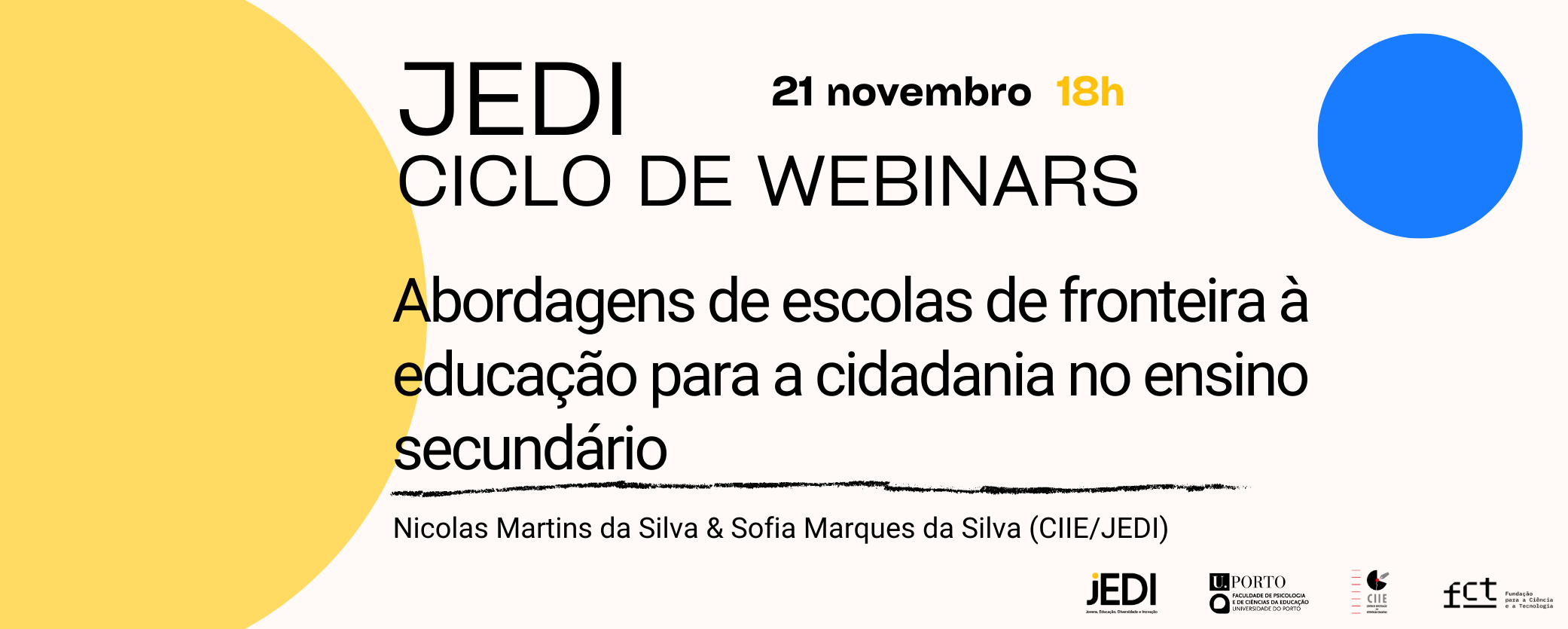 Webinar Abordagens de Escolas de Fronteira à Educação para a Cidadania no Ensino Secundário