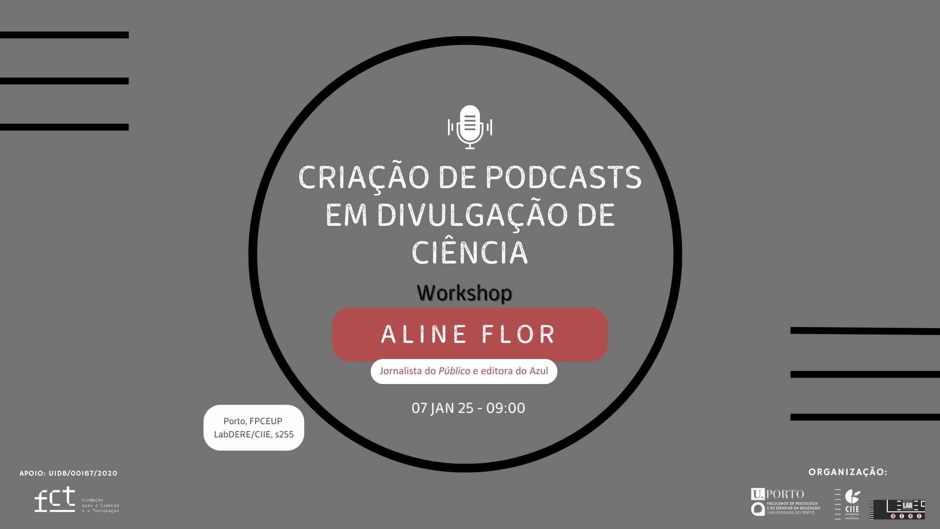 Workshop “Criação de podcasts para divulgação de ciência”