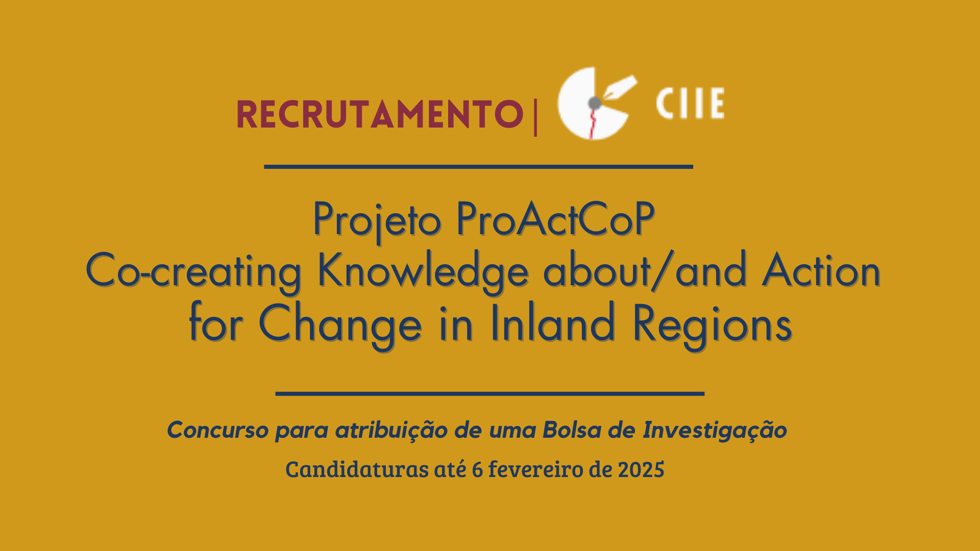 Recrutamento | Concurso para Bolsa de Investigação | ProActCoP